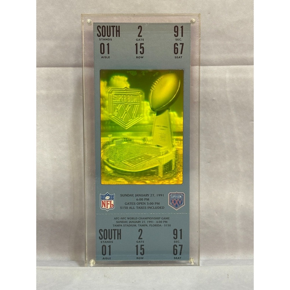 Super Bowl XXV‎ 1991 New York Giants Buffalo Bills Commemorative NFL Ticket